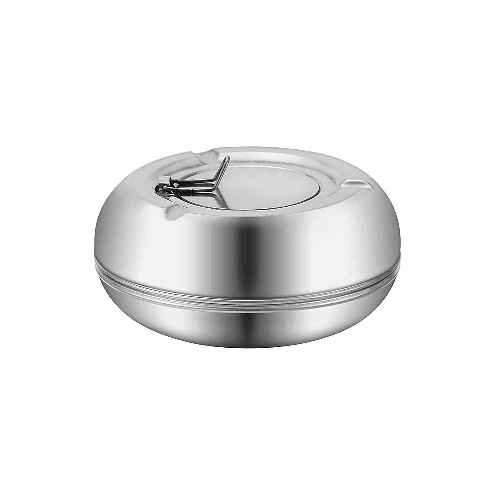 Outdoor Ashtray with Lid, Stainless Steel Modern Outdoor Home Decor (Silver, 1pc)
