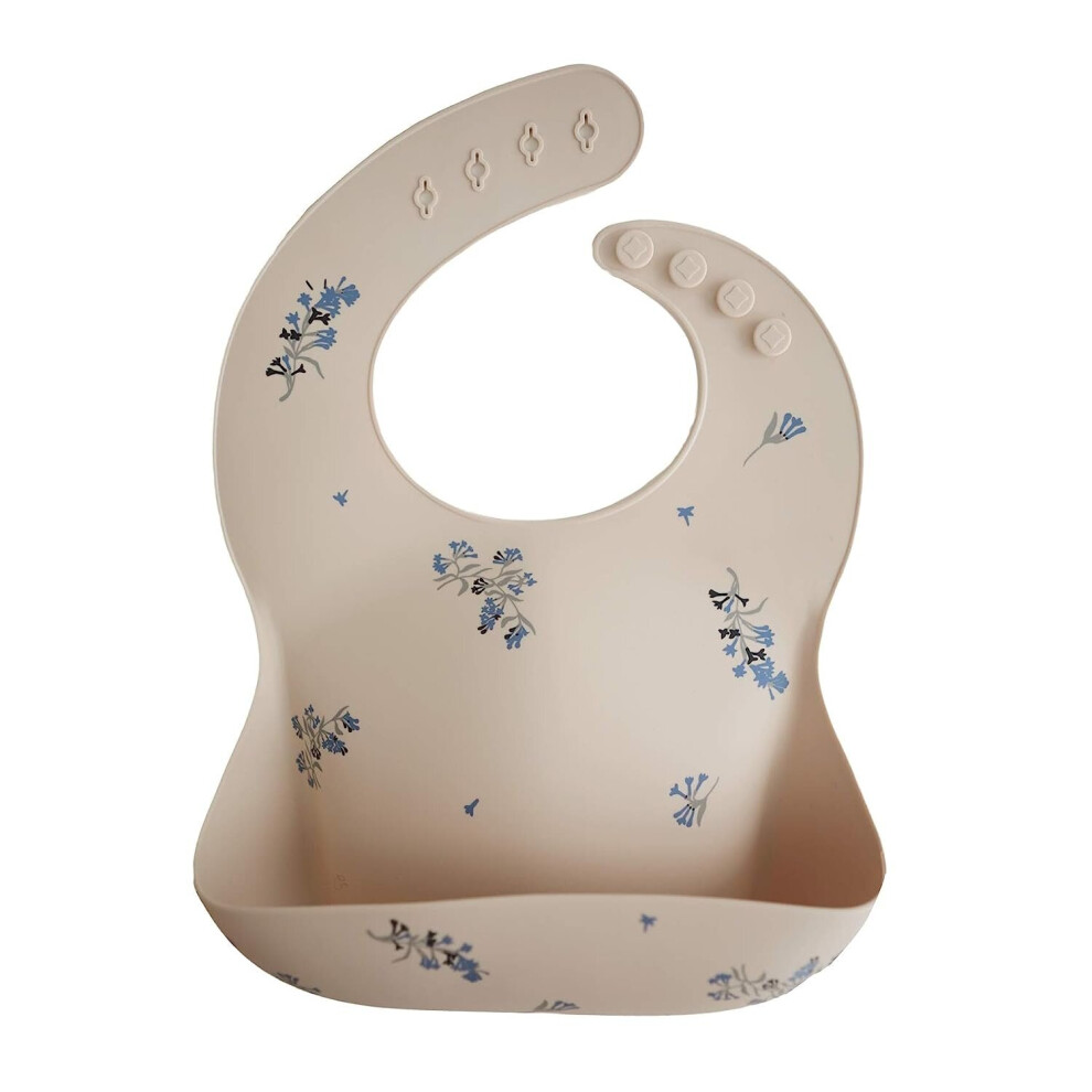 Silicone Baby Bib Adjustable Fit Waterproof Bibs ( Flowers) Lilac Gopatriot Memory