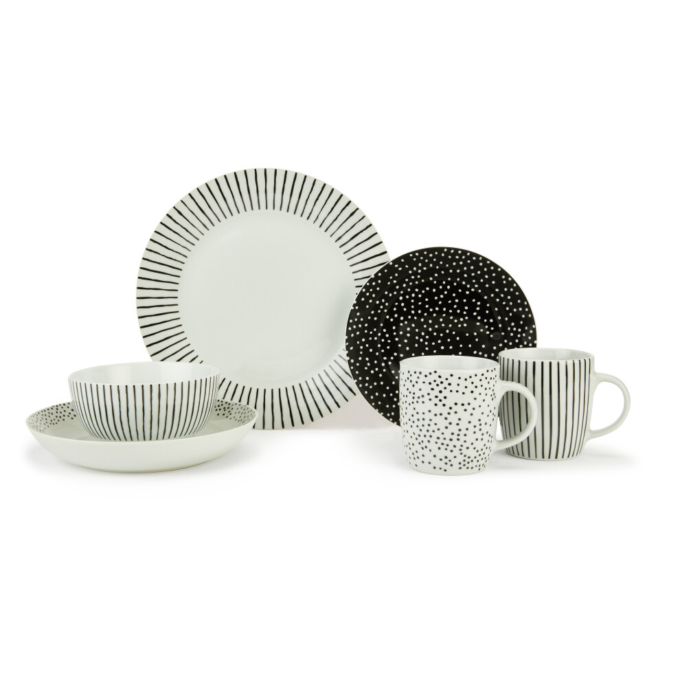 20pc Betsy Black & White Dinner Set