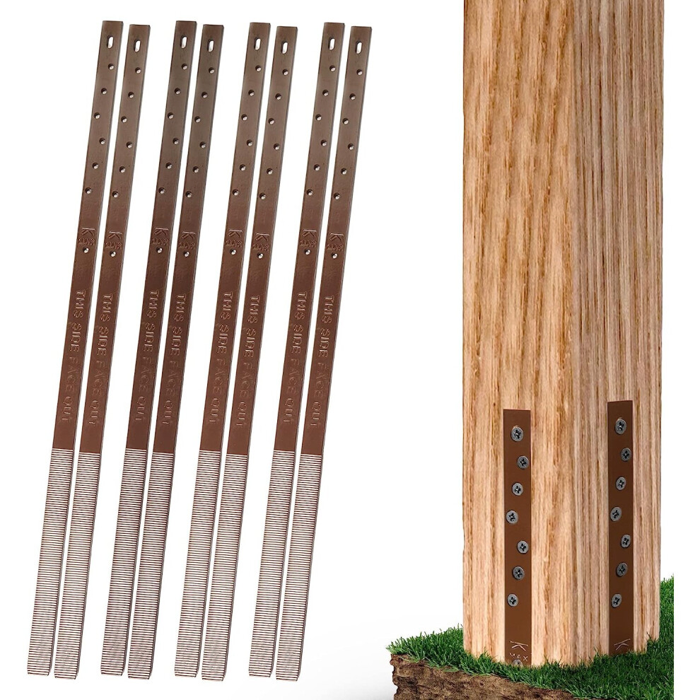 Post Buddy Pack of 8 Easy Fence Post Repair (to fix 4 Broken Wood Posts), Fast and Easy to Install, Highly Effective and Long-Lasting