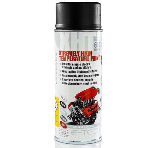 E-TECH XHT BLACK EXtremely High Temperature Paint VHT Car Engine Exhaust 400ml 1
