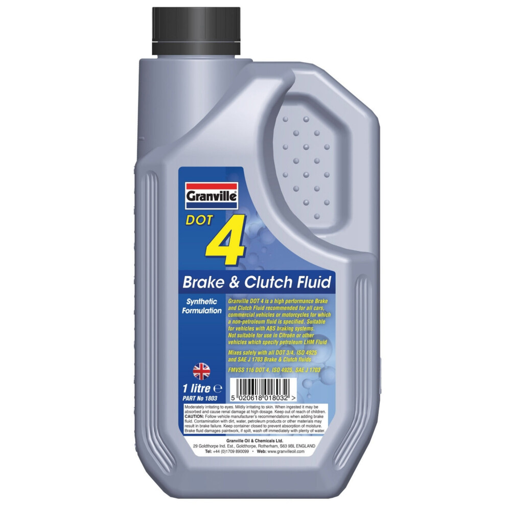 Granville Car Synthetic Based Brake Clutch Fluid Dot 4 SAE J-1703 J-1704 1 Litre