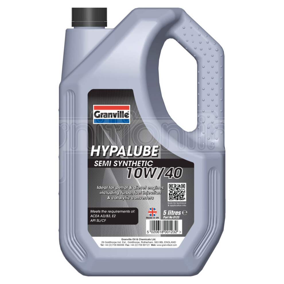 Granville Hypalube Semi Synthetic Petrol & Diesel Engine Oil 10W/40 5 Litre