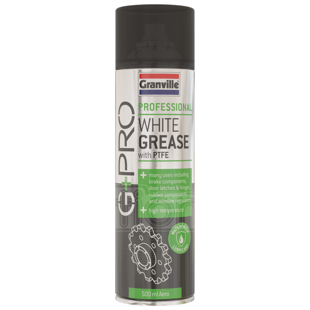 Granville Grease Aerosol With Ptfe Waterproof Lubricant Spray Brake 500Ml White