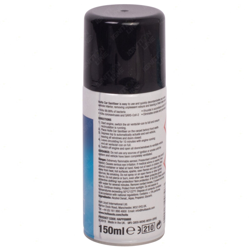 Holts Car Air Con Odour Bomb 150Ml - Sanitiser Cleaner Kills Bacteria & Viruses (Happ0086b) 5010218007963