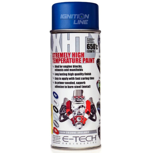 E-Tech XHT VHT Exhaust Extremely High Temperature Spray Paint - Blue 400ml 1