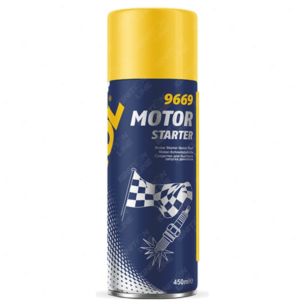 Mannol Motor Starter Spray Aerosol 450ml Cold Start Diesel Petrol Cars Motorbike