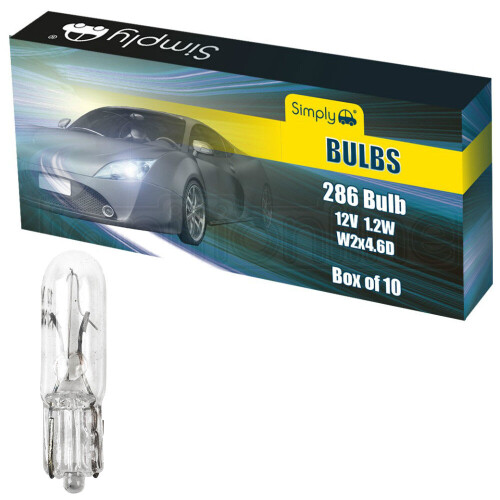 10 X 286 T5 12V 1.2W Car Clear Small Capless Wedge Dashboard Panel Light Bulbs