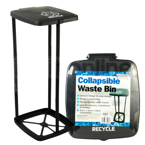 Leisurewize Portable Collapsible Waste Dust Bin Large Lid Camping Caravan Waste