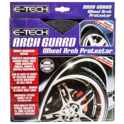 E-Tech Self Adhesive Universal Vehicle Arch Guard Wheel Trim Protector - Chrome 2