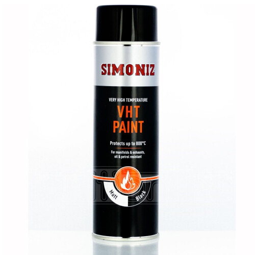 Simoniz VHT Matt Black Paint Very High Temperature Car Spray Aerosol ...