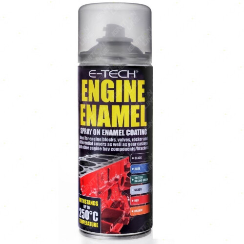 E-Tech Engine Enamel Spray Coating Heat Resistant High Temp Paint Red 400ml