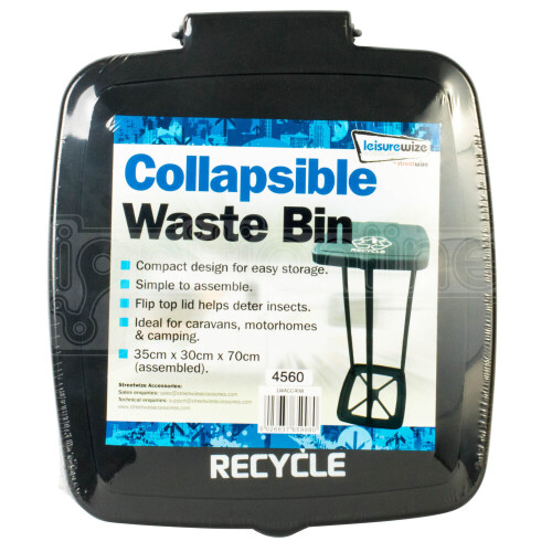 Leisurewize Portable Collapsible Waste Dust Bin Large Lid Camping Caravan Waste 2