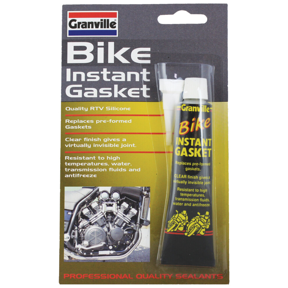 Granville Clear Instant Gasket Bike Motorbike High Temp RTV Flexible Sealant 40g