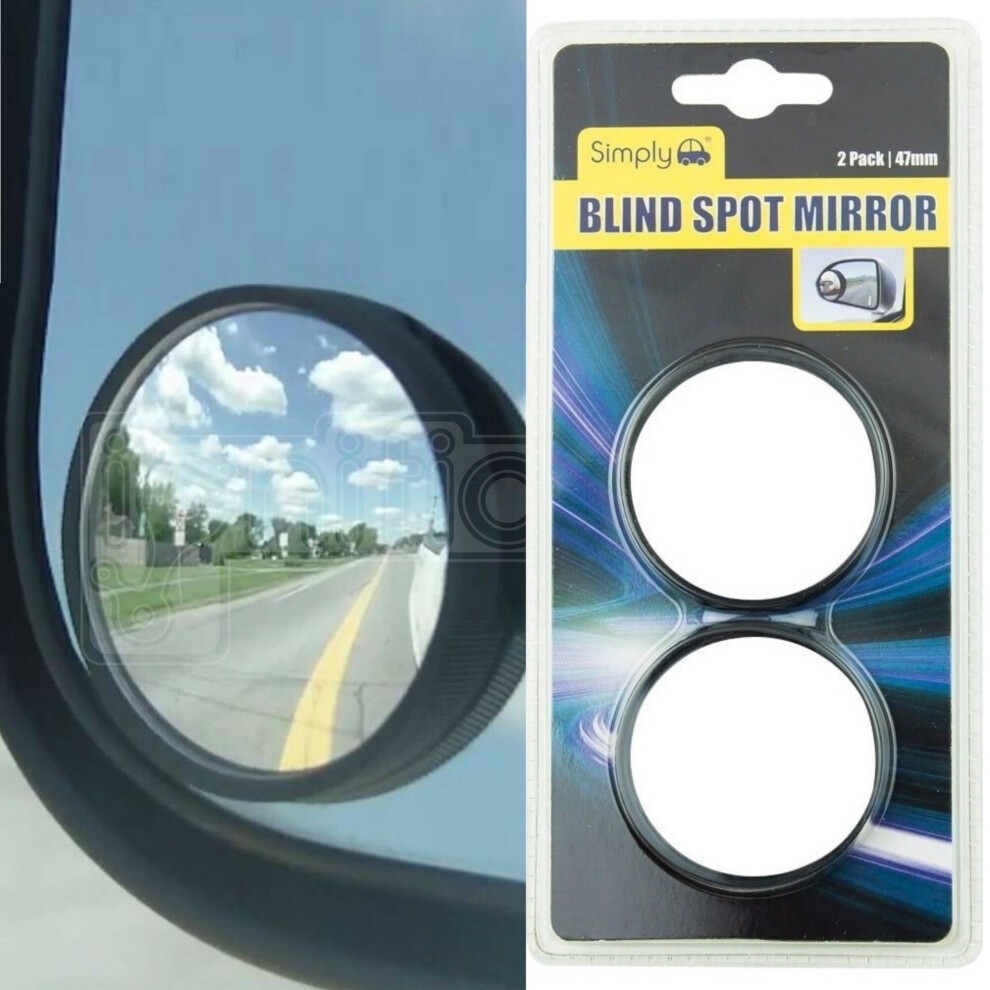 2 X Blind Spot Reversing Mirror Wide Angled Towing Driving Car Van Self Adhesive 5037409053738