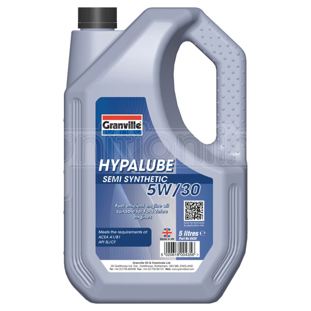 Granville Hypalube Semi Synthetic 5W/30 Engine Oil Additive Ford Zetec 5 Litre