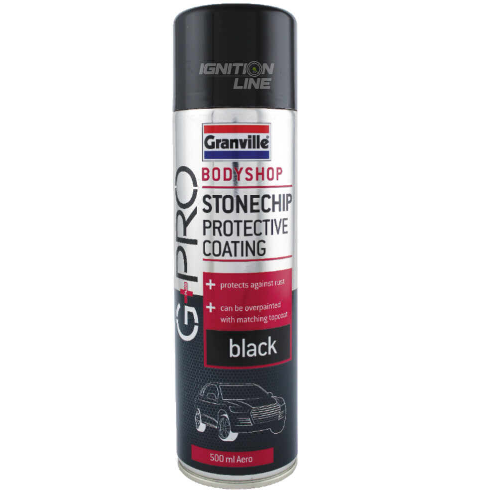 Granville Black Stone Chip Aerosol Spray Paint All Round Protection 500ml