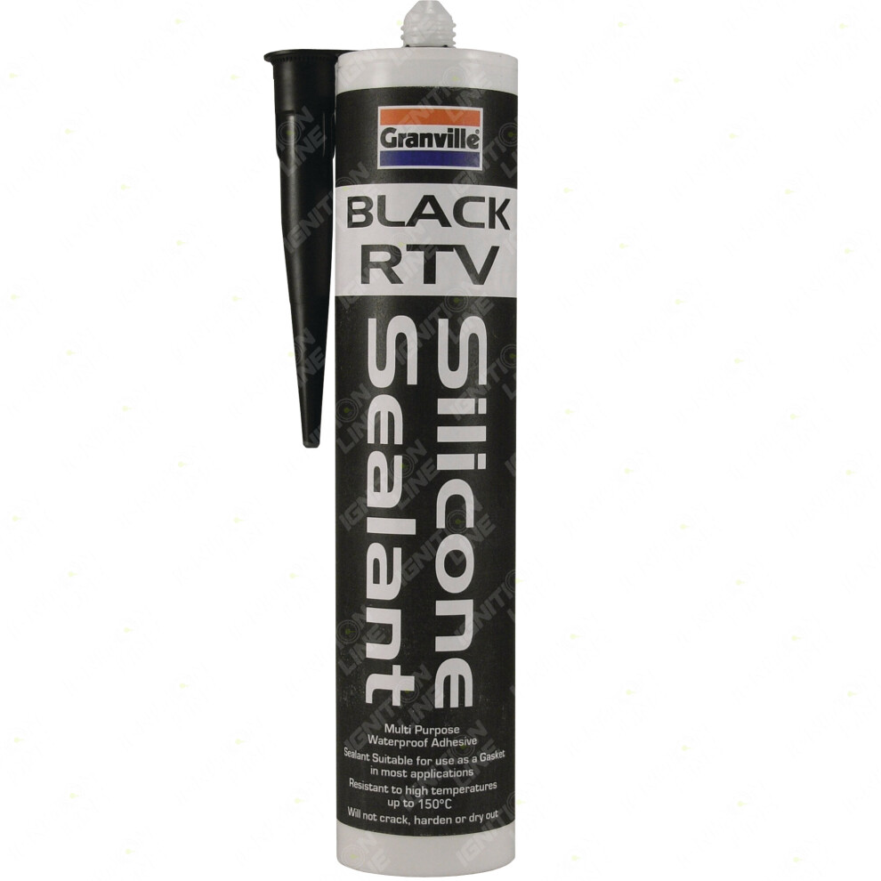 Black RTV Silicone Adhesive Sealant Waterproof Gasket Flexible HighTemp 310ml