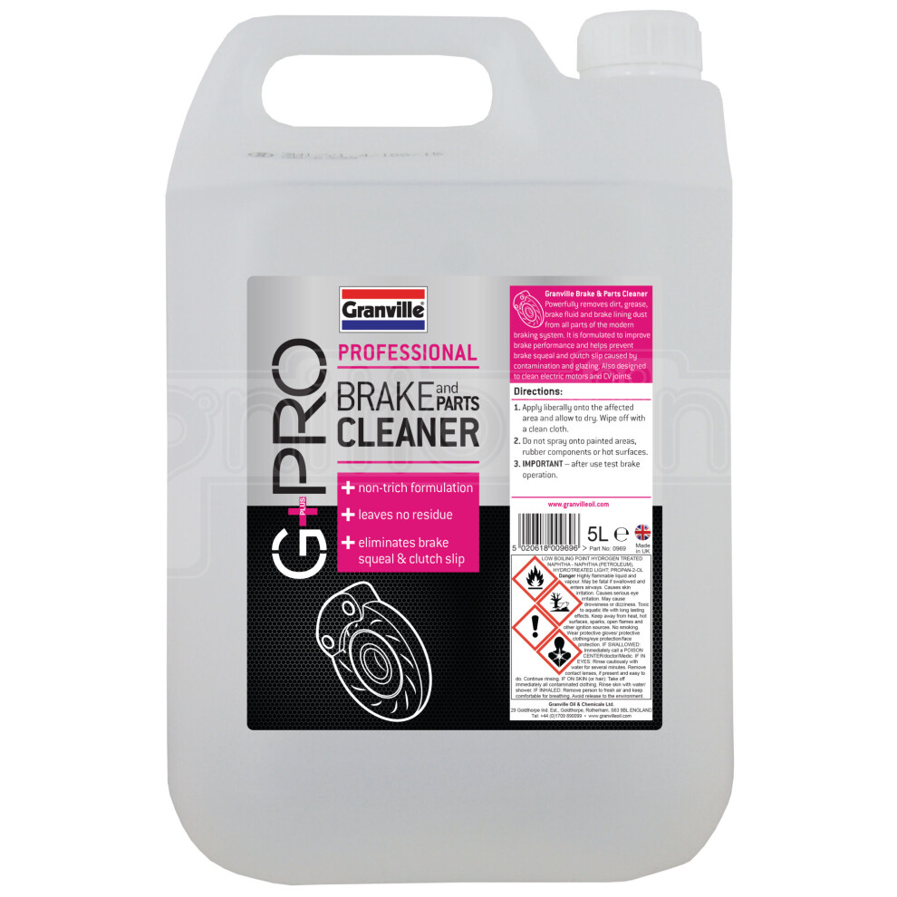 Granville Brake Clutch Fluid & Parts Cleaner Degreaser Dirt Disks Remover 5L