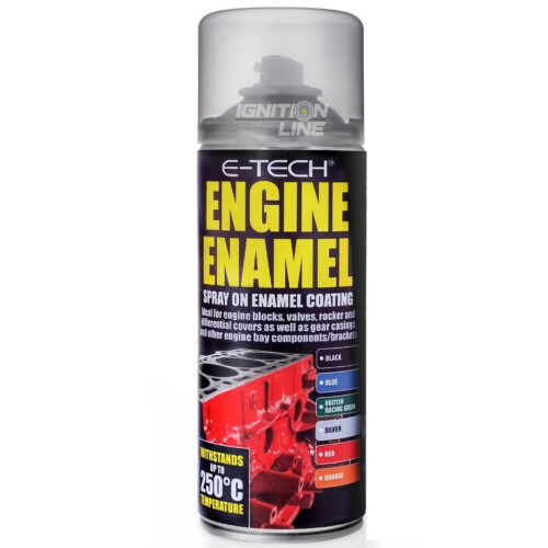 E-Tech Engine Enamel Spray Coating Heat Resistant High Temp Paint - Black 400ml 1