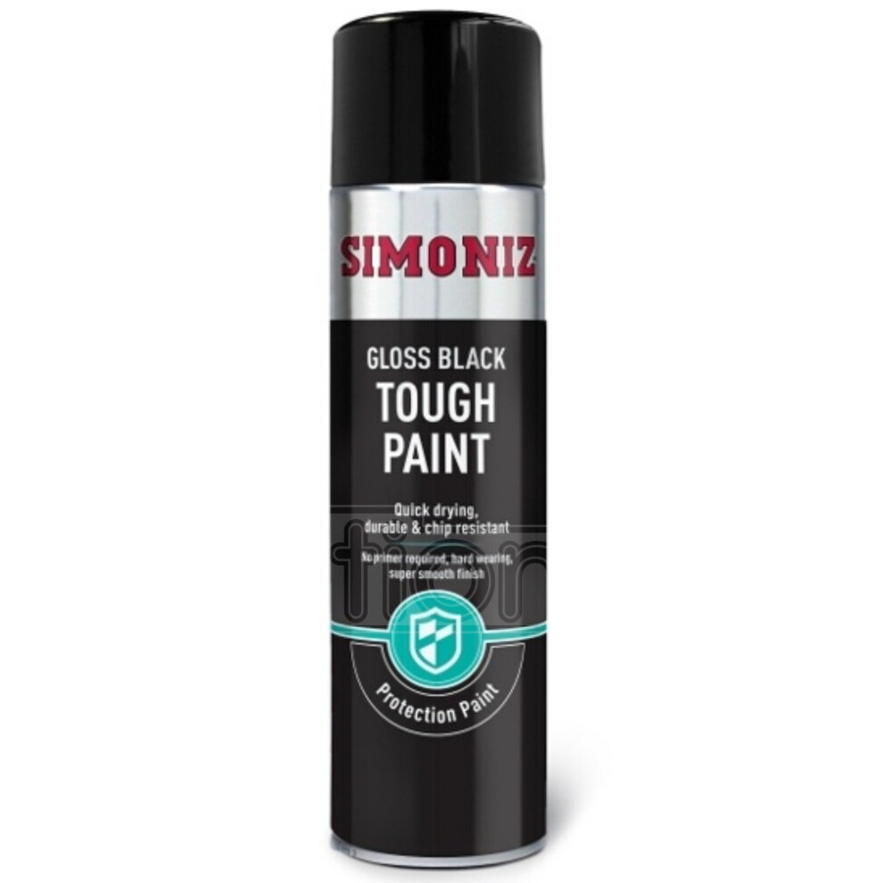 Simoniz Gloss  Black Tough Car Spray Paint  Aerosol Can 500ml