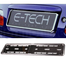 E-tech Stainless Steel Car Registration Number Plate Holder Surround Frame x1