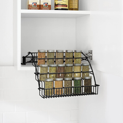 Living And Home 3 Tier Pull Down Spice Rack Organizer for Cabinet 1