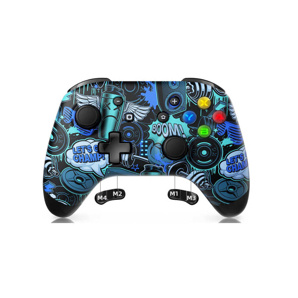 (Bleu comics) EasySMX Wireless Gamepad Controller for Nintendo Switch Pro Switch, Joystick Joypad PC/PS3 with Dual Shock Vibration / 6-Axis / Turbo /