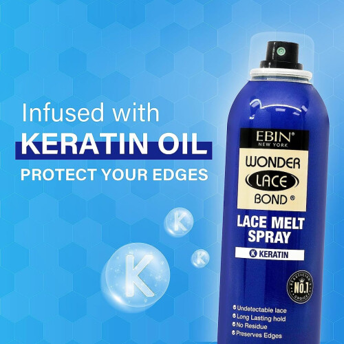 EBIN WONDER LACE BOND LACE MELT SPRAY- KERATIN (2.7OZ/80ML) 2
