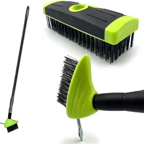 3in1 Extendable Weed Brush Garden Patio Cleaner Removal Scraping Tool 2