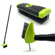 3in1 Extendable Weed Brush Garden Patio Cleaner Removal Scraping Tool