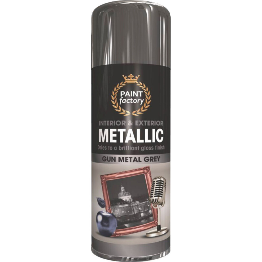 400ml Gun Grey Spray Paint Metallic Aerosol Auto Car DIY Wood Plastic