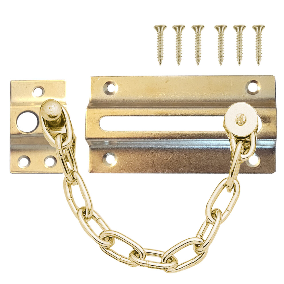 (1 (One) Door Chain , BRASS) 2pk Security Chain for Front Door