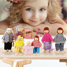 Doll house Family Dolls Various Models Mini Wooden Toy Set for Kids