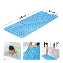 (Blue, 40 X 100 CM) Non Slip Shower Mats Anti Allergic Bath Tub Mats Large Bath Mats