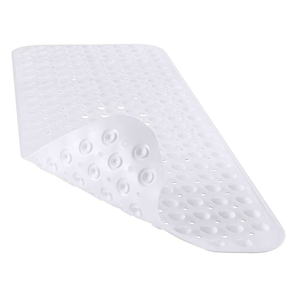 (38 x 70 cm , White) Large Bath Mat Non Slip Shower Mats Bathroom Safety