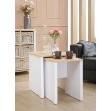(White) Wooden Nest of Tables Available in Grey/Oak or White/Oak