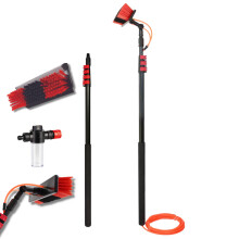 (Up to 7 Mts) Telescopic Cleaning Brush, Water Powered, Soap Dispenser, Cleaning Solar Panels, Window Cleaning, Squeegee, For Trucks, Boats, Bus, Cars