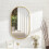 Living And Home Modern Oval Metal Wall Mirror Bathroom Mirror Gold 2