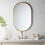 Living And Home Modern Oval Metal Wall Mirror Bathroom Mirror Gold 1