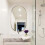 Living And Home Modern Oval Metal Wall Mirror Bathroom Mirror Gold 6