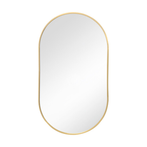 Living And Home Modern Oval Metal Wall Mirror Bathroom Mirror Gold 2