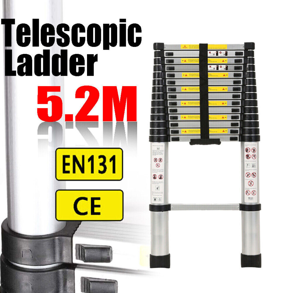 5.2M Telescopic Ladder Aluminium Ladders Multi-Purpose Extension Extendable