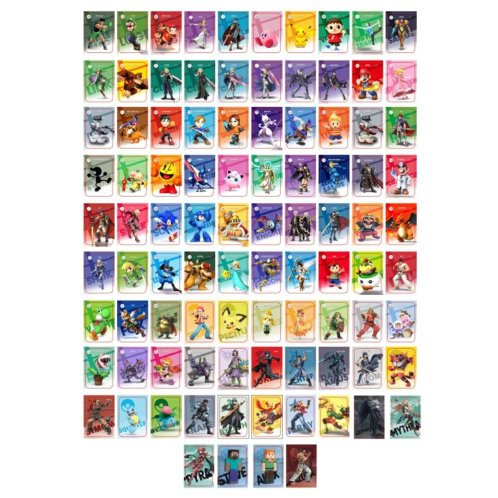 Iuface (Mini Size 94Pcs) Smash Brothers Amiibo Cards Compatible With Nintendo Super Smash Bros Series Games