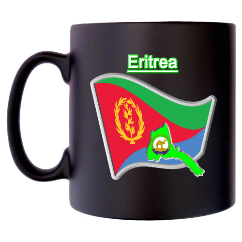 Eritrea Flag ERITREAN Map Klassek Mug Coffee Tea 10oz Black Satin