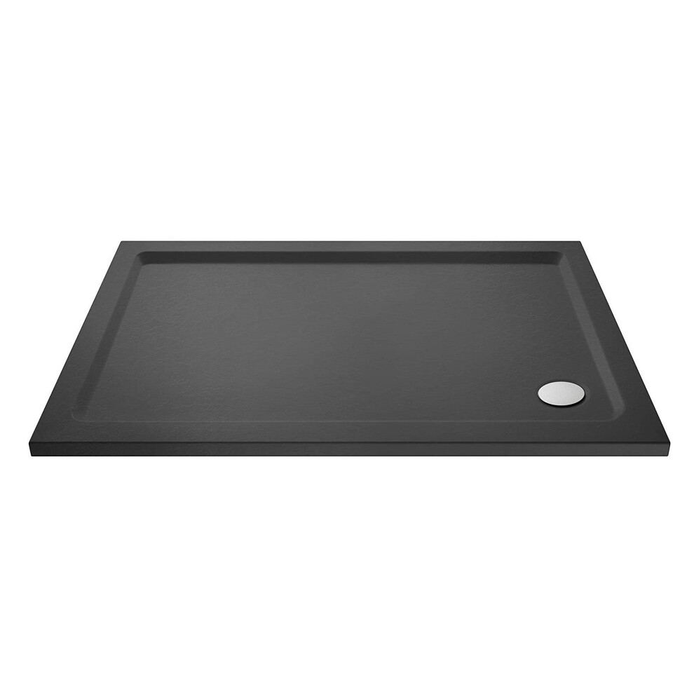 Slim 1000 x 760 mm Slate Grey Rectangular Polyurethane Resin Shower Tray