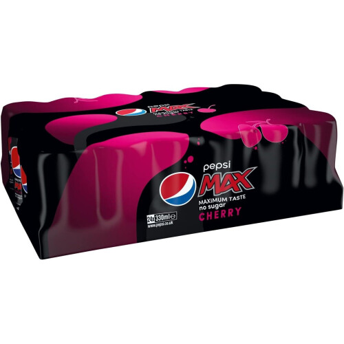 Pepsi Pepsi Max Cherry, 330ml Can, Pack of 24