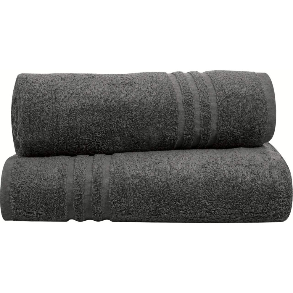 (Charcoal Grey) 2 X Large Jumbo Bath Sheets 100% Egyptian Cotton Super Soft Big Bath Sheet Towel