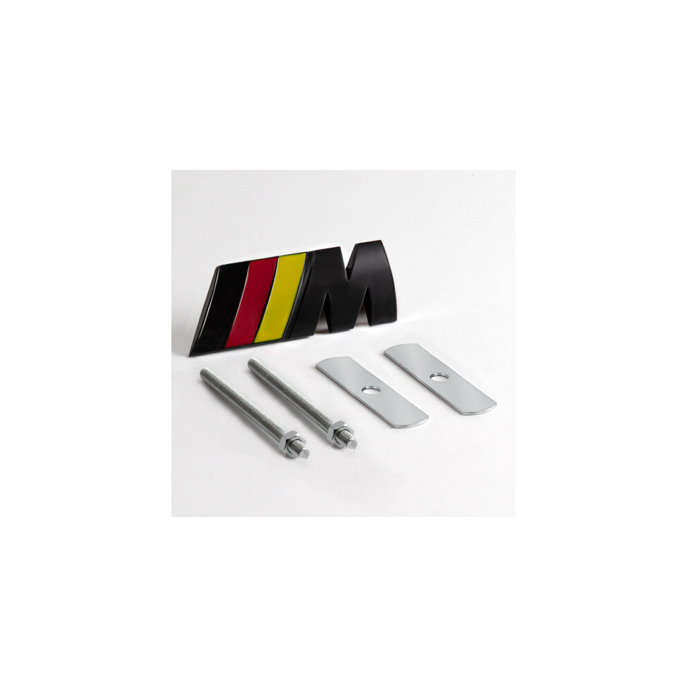 (Black + Black Yellow) Car 3d Metal BMW M Front Grille Emblem Badge