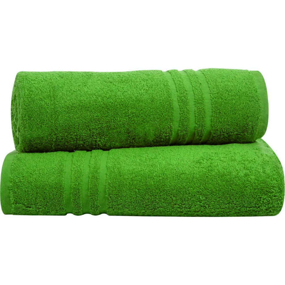 (Lime Green) 2 X Large Jumbo Bath Sheets 100% Egyptian Cotton Super Soft Big Bath Sheet Towel